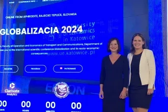 doc. Horváthová a doc. Mokrišová na konferencii "Globalizácia 2024" v Rajeckých Tepliciach (v roku 2024)