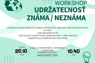 Kreatívny workshop UDRŽATEĽNOSŤ – ZNÁMA / NEZNÁMA