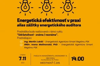 Prednáška odborníkov z praxe na tému "Energetická efektívnosť v praxi"