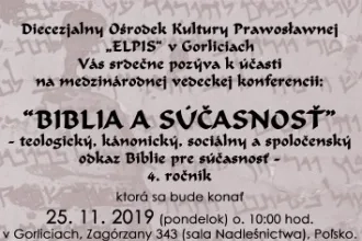 Medzinárodná vedecká konferencia - BIBLIA A SÚČASNOSŤ IV.