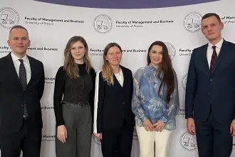 Mgr. Melnyk, Dr. Miškufová, doc. Jenčová a predstavitelia spoločnosti Partners Michal Kozák a Richard Wagner (v roku 2025)